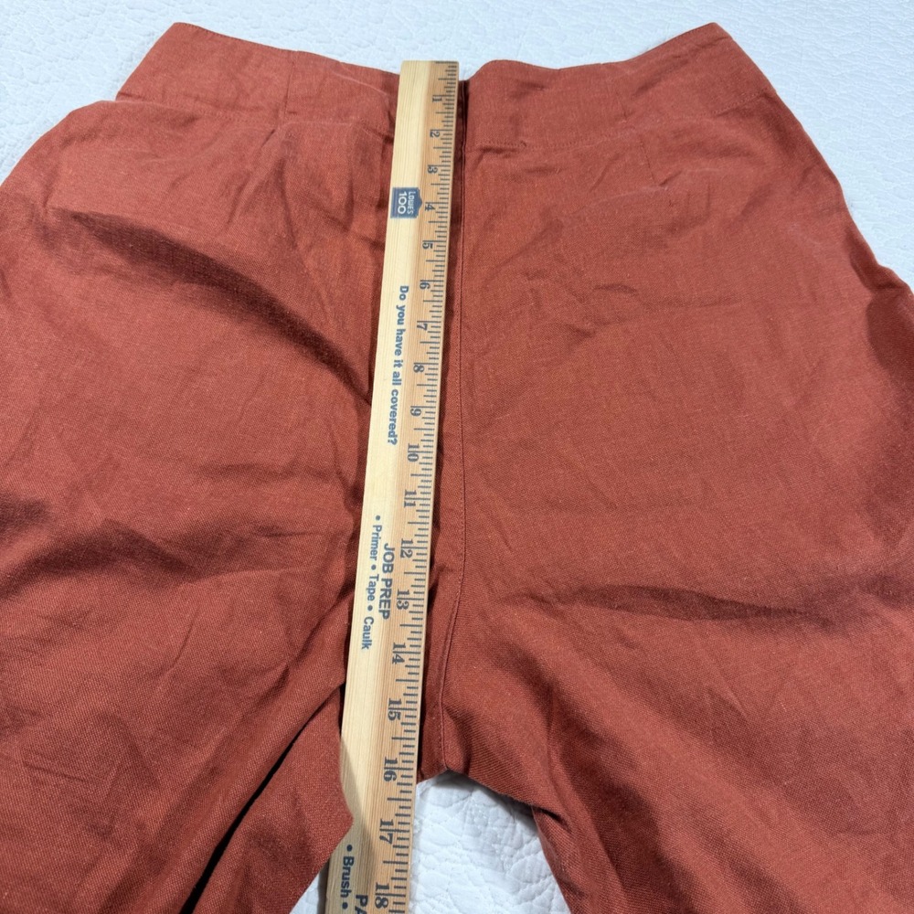 Marine Layer Women Rust Orange Wide Leg Tencel Blend Pleated Trousers Sz 10 NEW - Picture 9 of 11